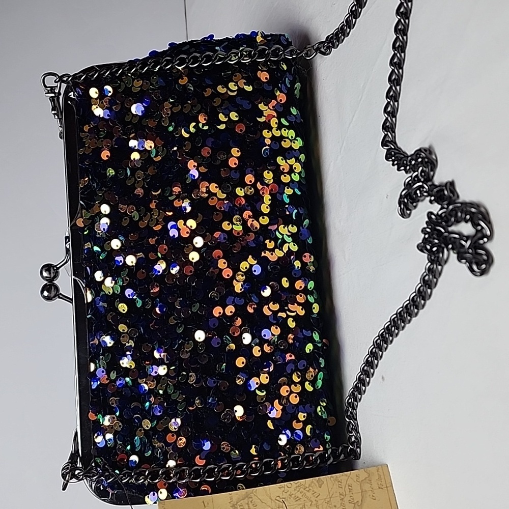 NWT Patricia Nash Potenaz Frame Bag Payettes And Velvet Sequin Women's Bag Party - Picture 3 of 16